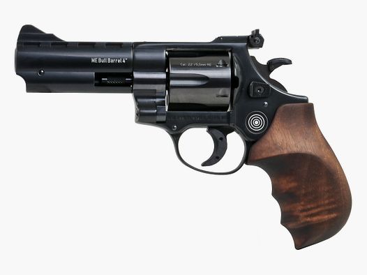 LEP Druckluft Revolver ME Bull Barrel Target 4 Zoll Combat Holzgriff brĂĽniert Kaliber 5,5 mm (P18)