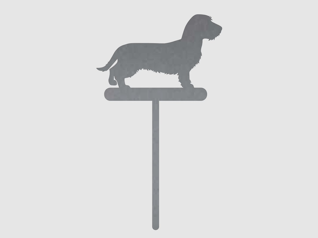 Decorative flower stake "Wire-haired dachshund"