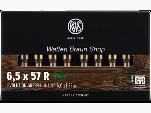 RWS 6,5X57 R EVO GREEN 6,0G 20ER