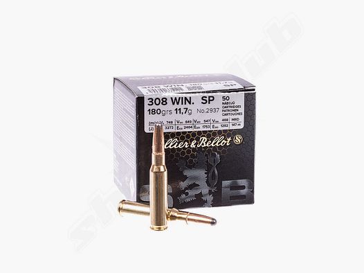 Sellier & Bellot .308 Win SP 11,7g/ 180gr - Büchsenpatronen - 50 Stk