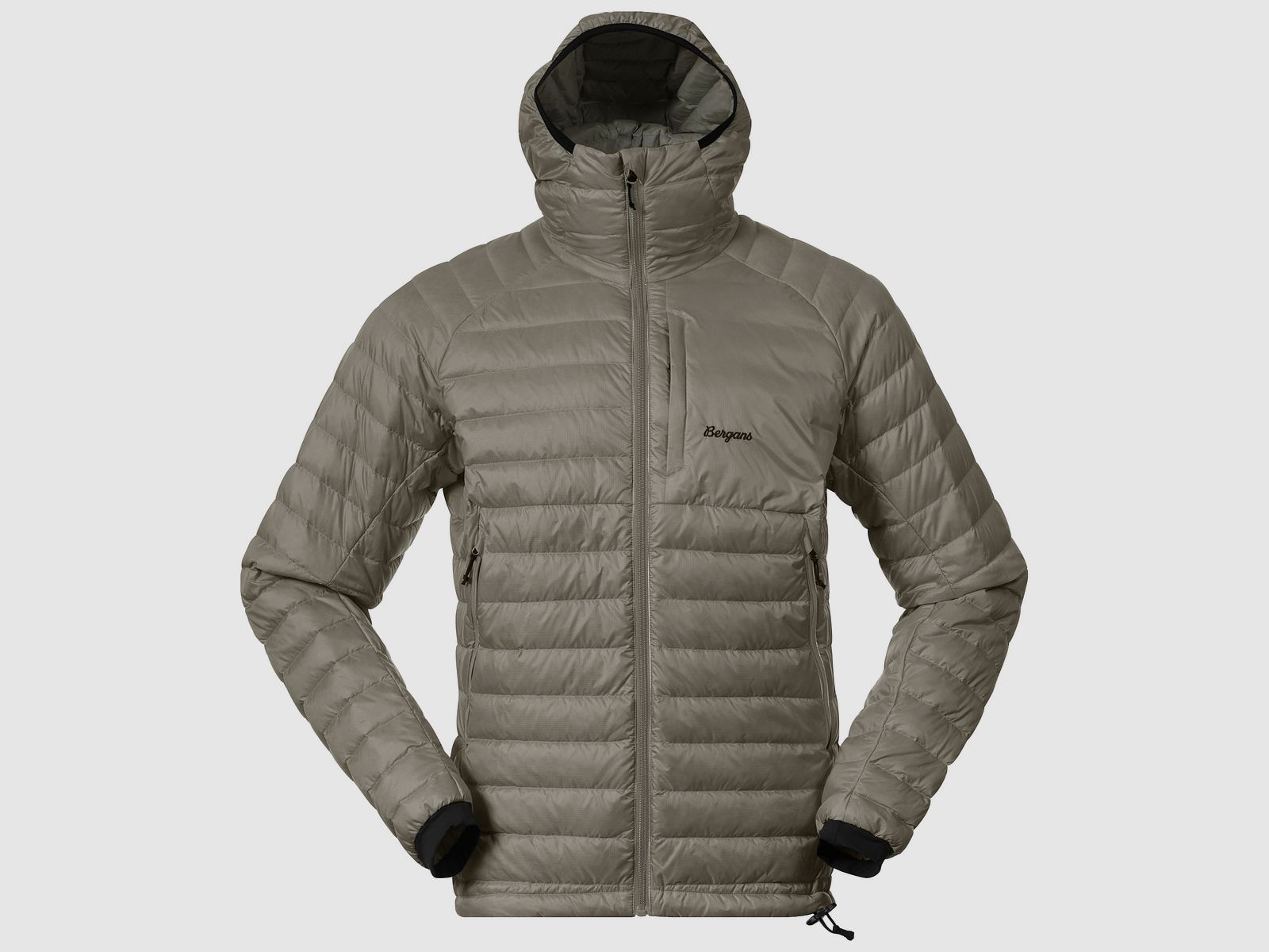 Bergans Vaagaa Light Down Jacket Hood Mannen Groen Modder L