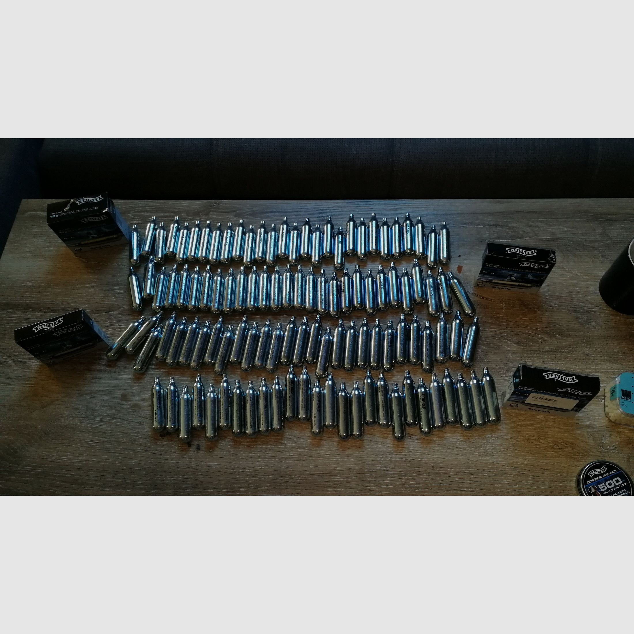 Walther CP 88 vernickelte Luftpistole mit viel Zubehör