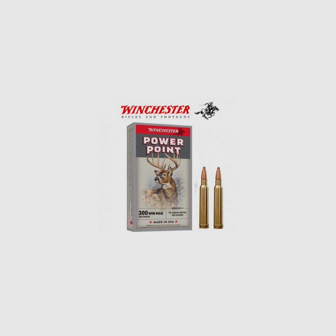 BALA WINCHESTER POWER POINT 300 WIN MAG 180 GRAIN, imagen 2 de 2