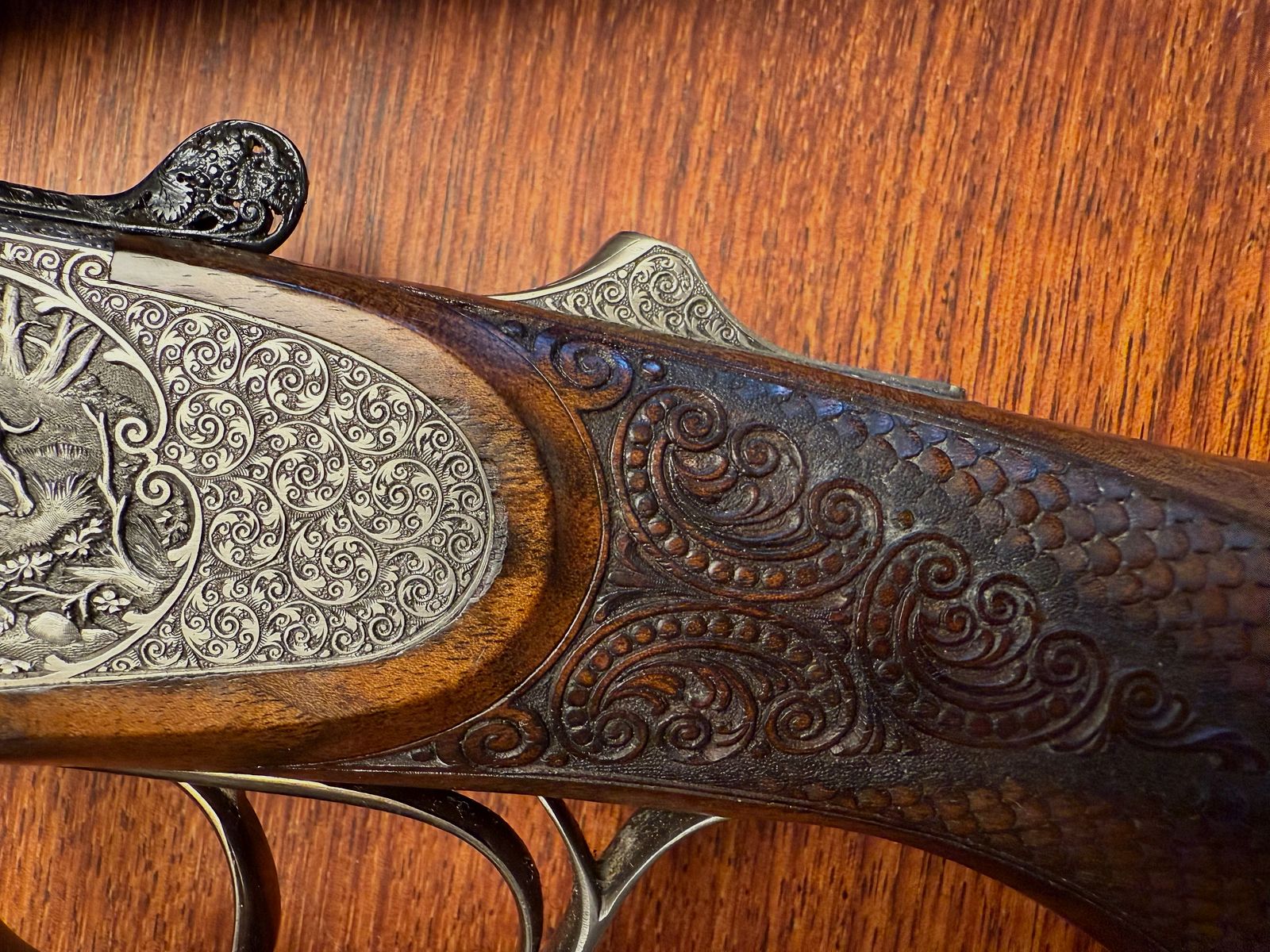 Fusil de luxe à double canon Heym avec gravure de maître (pièce unique)