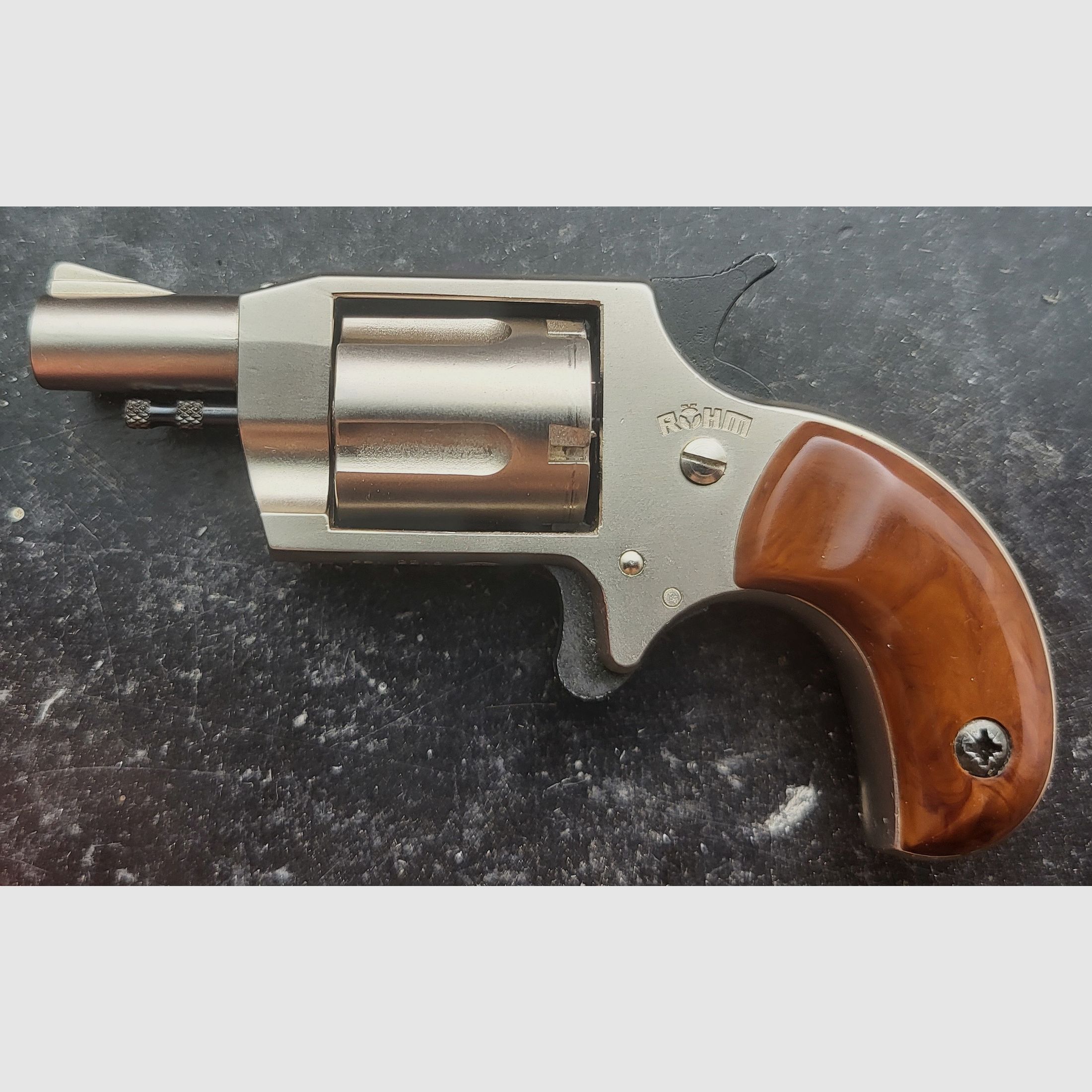 Röhm Little Joe .22er Gas/Knallrevolver im Nickelfinish PTB 380