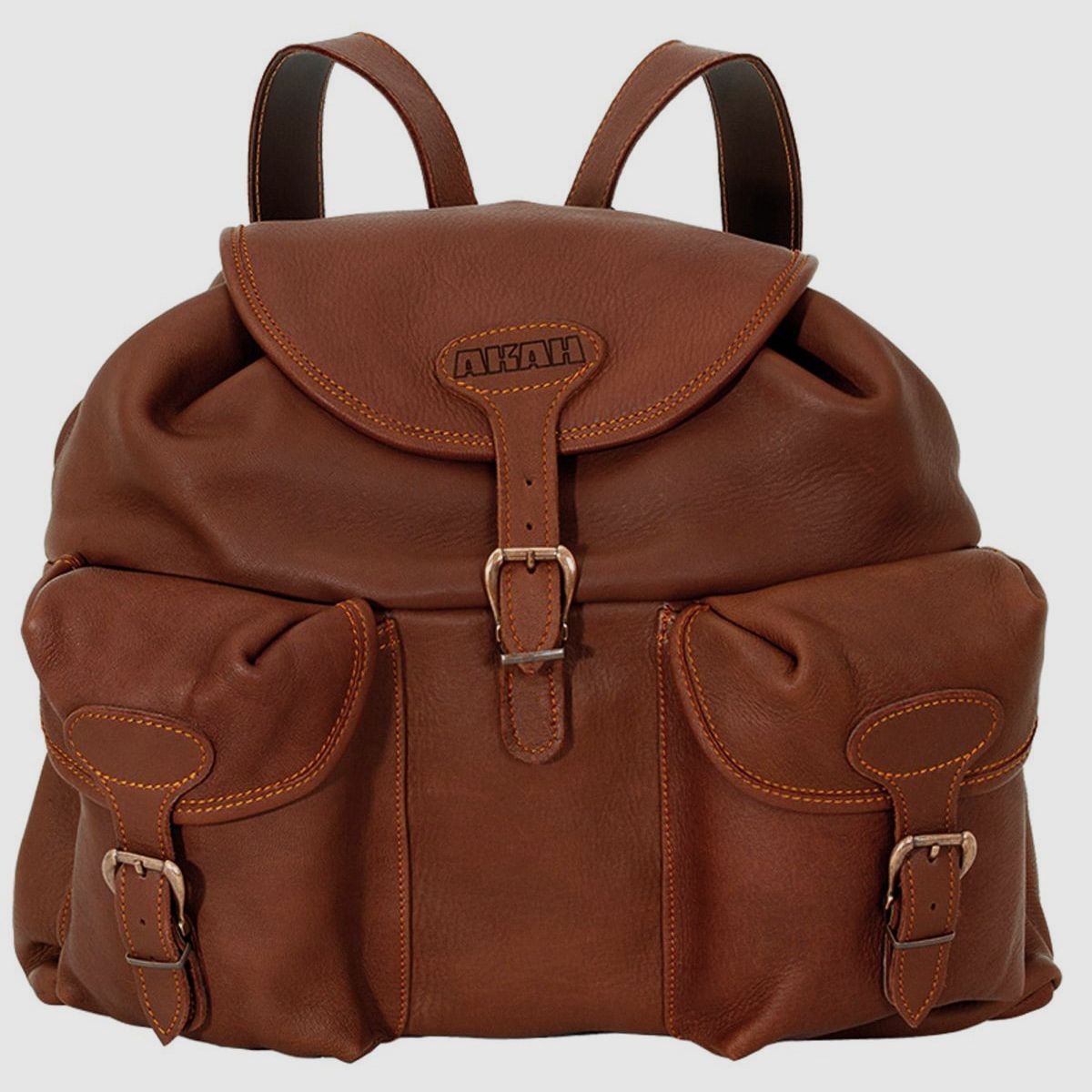 AKAH Rucksack aus Elchleder Braun 22l 42x52cm