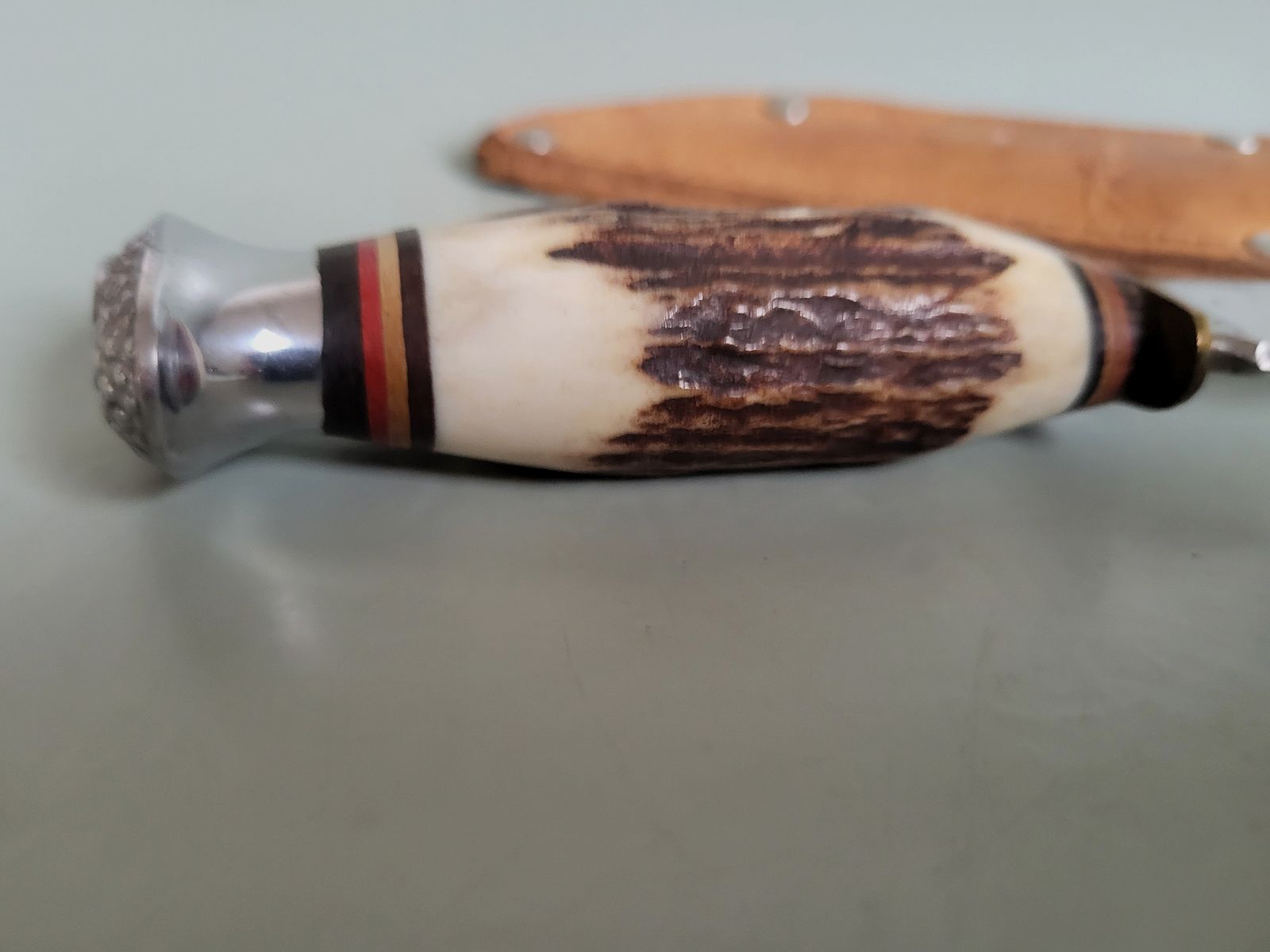 Coltelli da caccia vintage - Solingen - Corno di cervo - Pomolo a forma di uccello - Germania occidentale