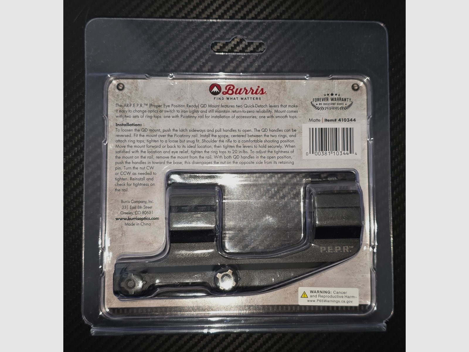 Burris AR P.E.P.R QD Mount - Scope Mount