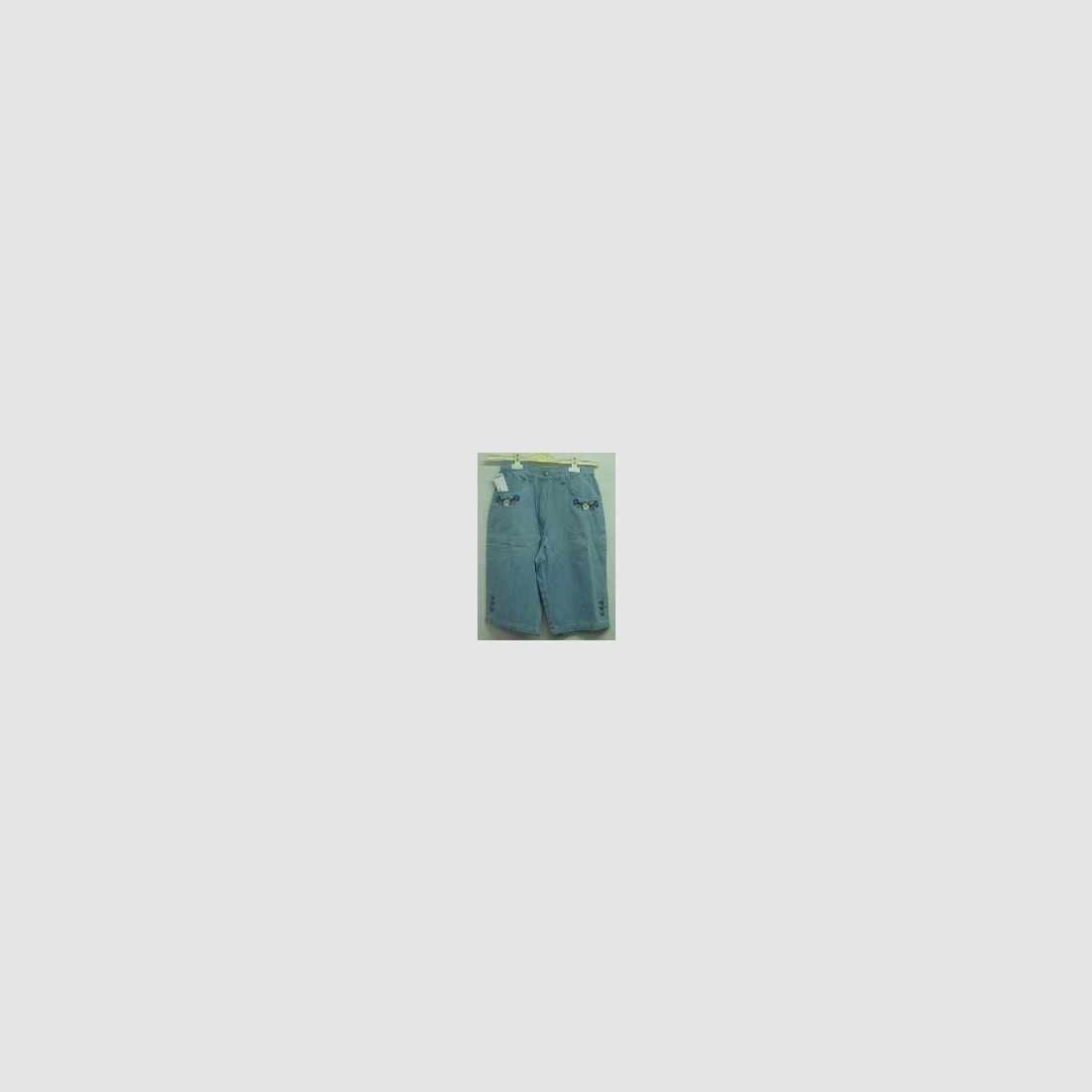 Damen Jeans kurz - mit Blumenstickerei