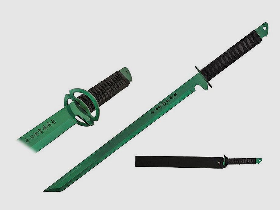 Ninja miecz Technicolor z zielonym ostrzem