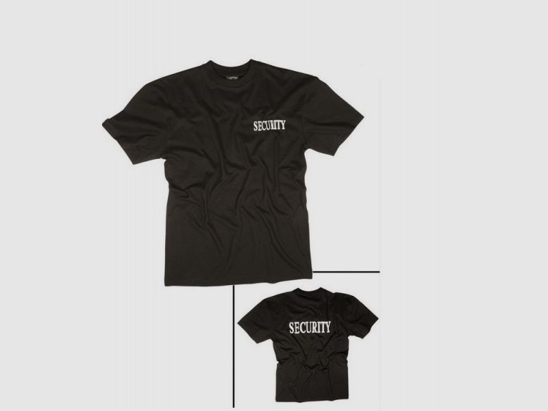 T-SHIRT NOIR AVEC IMPRIMÉ DOUBLE - SECURITY