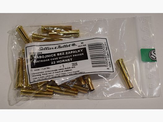 Zestaw 20 łusek kal. 22 Hornet Sellier i Bellot