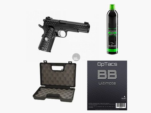 SET !!! Softair - Pistole - WE - Knight Hawk Full Metal GBB black - ab 18, ber 0,5 Joule
