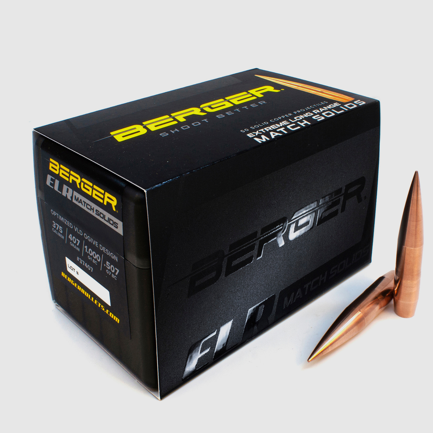 Berger Geschoss .375 ELR Match Solid Bullets 407GR 50 Stück