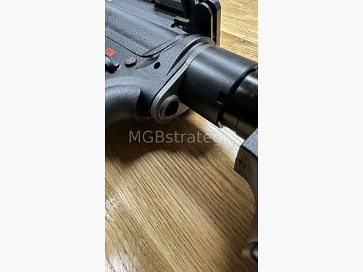 Heckler & Koch MR223 A3 Slim-Line 16,5" Lauf - halbautom. Büchse .223Rem sportlich zugelassen! - Das zivile H&K 416 - mit Original H&K Abzugs- und Schlagstück Pin mit extra Sicherung wie bei G95K + Original H&K QD End-Plate (doppelt neu verstemmt, siehe Foto)