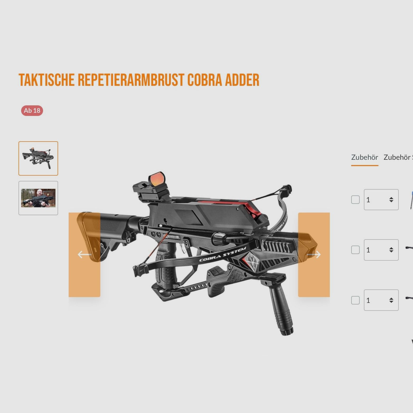 Taktische Repetierarmbrust Cobra Adder - EK Archery (nie benutzt)