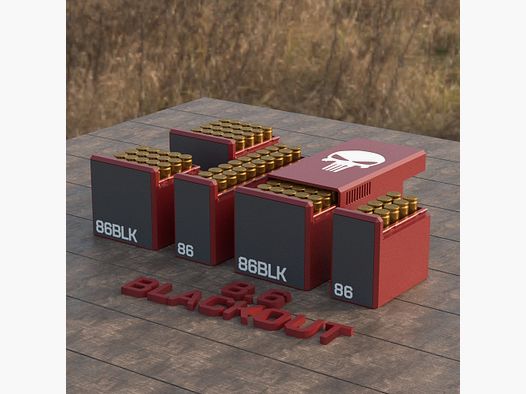 Filamelt Munitionsbox / Ammo Box 8.6 Blackout – Patronenbox für 50 Schuss, Made in Germany