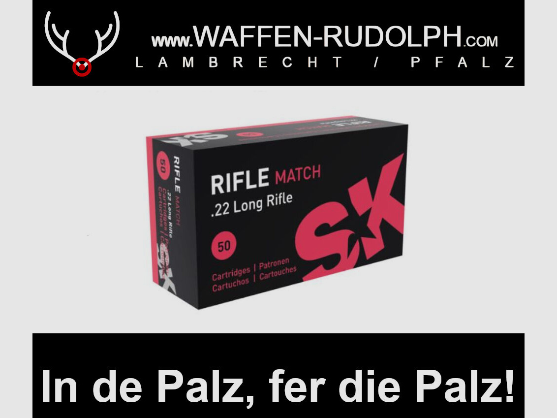SK Rifle Match .22 lr. VPE: 50 Schuss *EWB Pflichtig