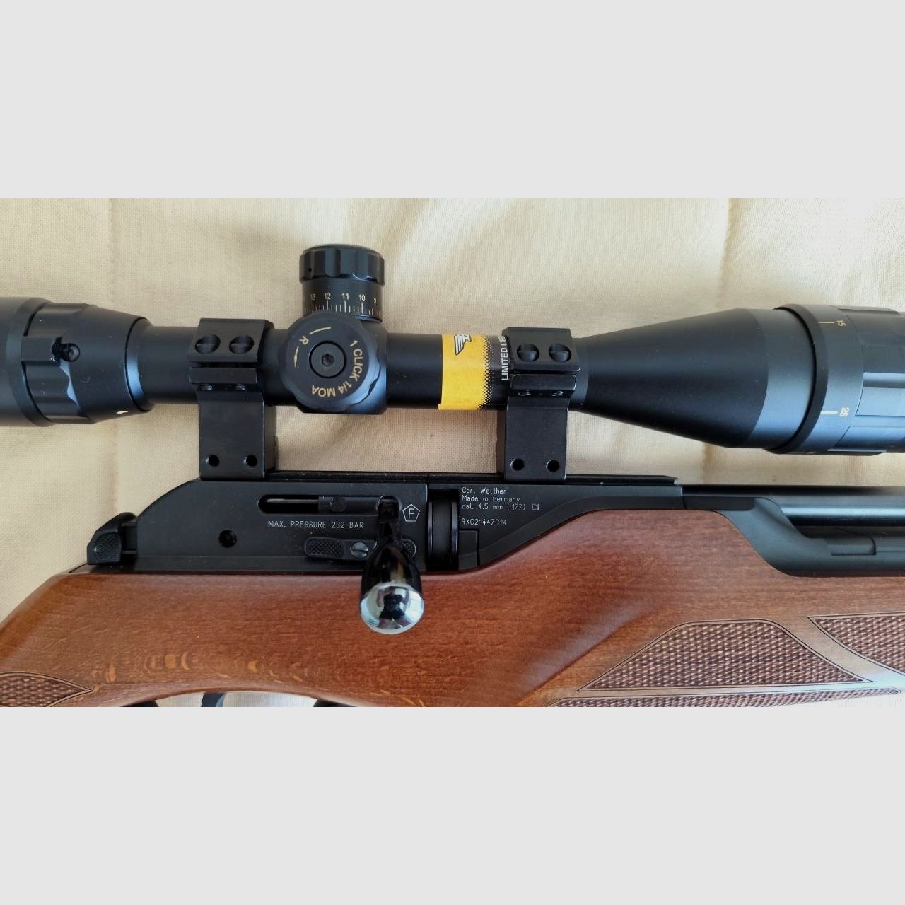 Walther Rotex RM8 z lunetą BSA 4-16x44AOEYS