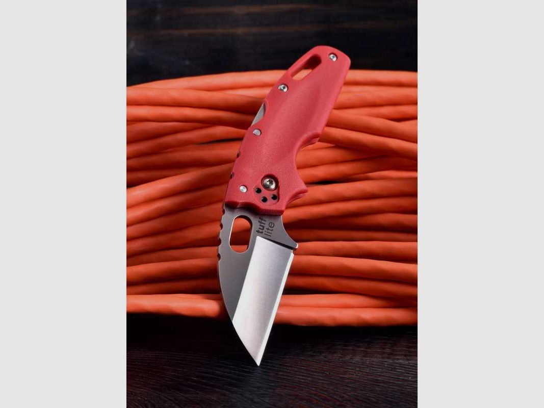 Cold Steel Tuff Lite Taschenmesser, Glatte Schneide, Rot