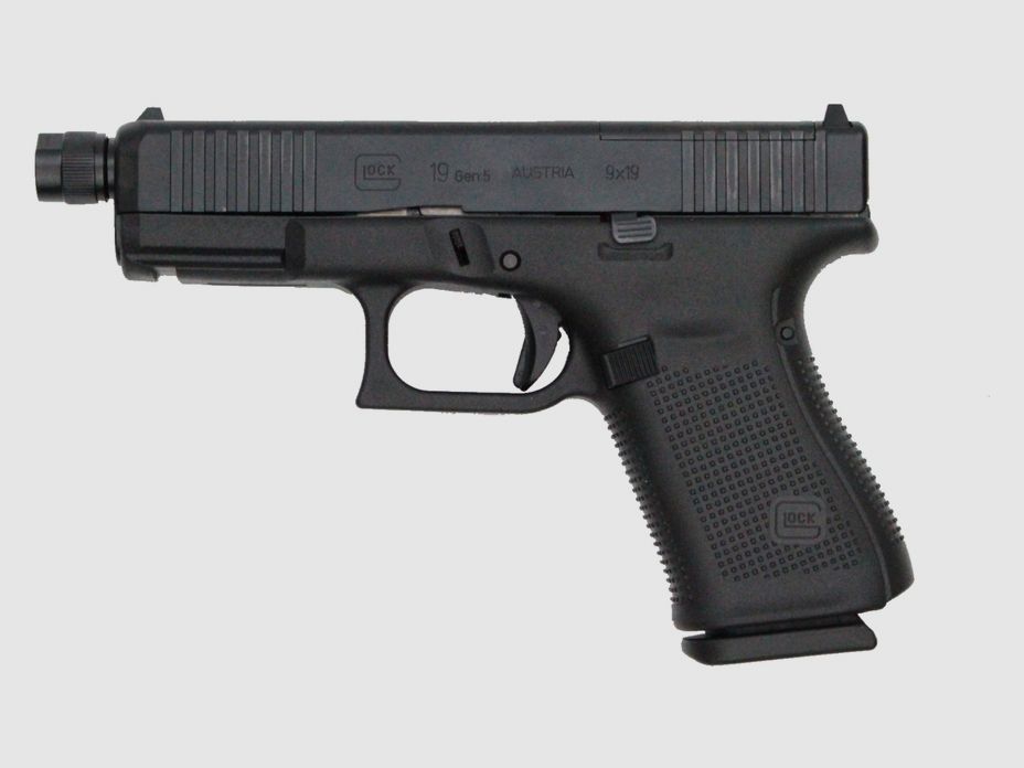 Glock pistol G19 Gen5 MOS FS 9 mm Luger 4" / 10.2 cm M13.5x1 left