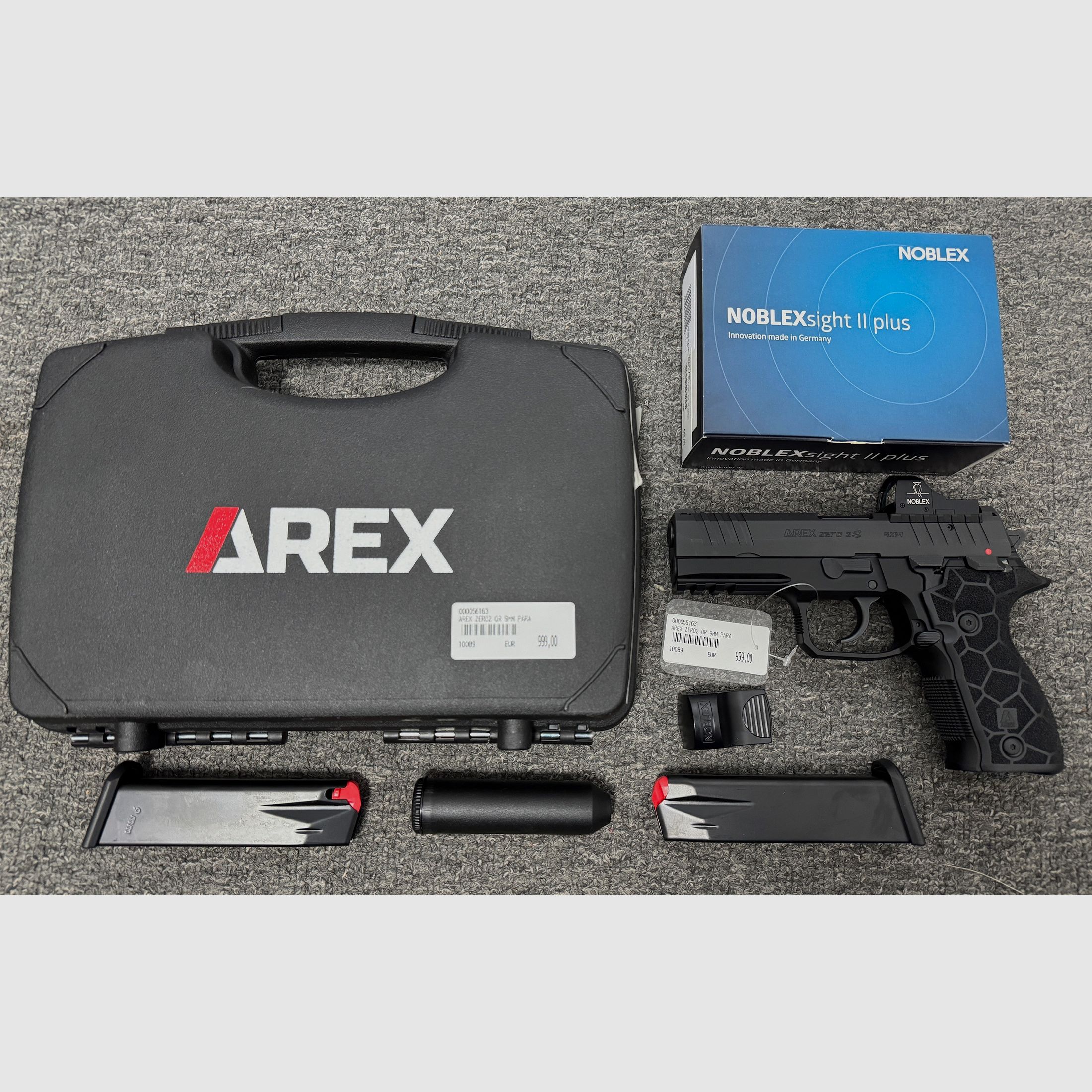 Arex Zero 2S OR 4,2 Zoll Full Size, 9mm Para mit Noblex Sight NV 1x25 OS - Neuware
