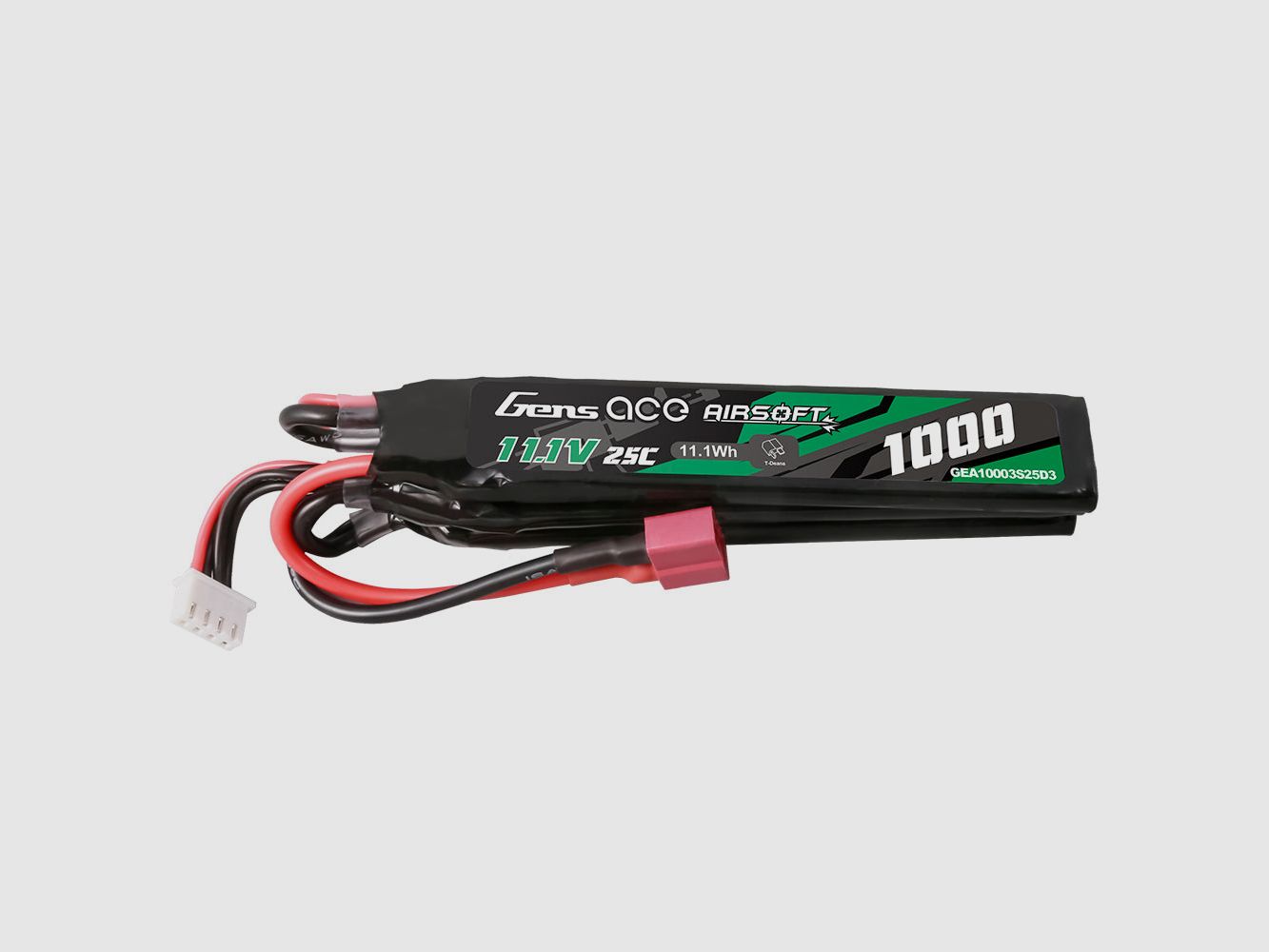Gens Ace 25C 1000mAh 3S1P 11.1V Nunchuck LiPo-Akku mit T-Stecker
