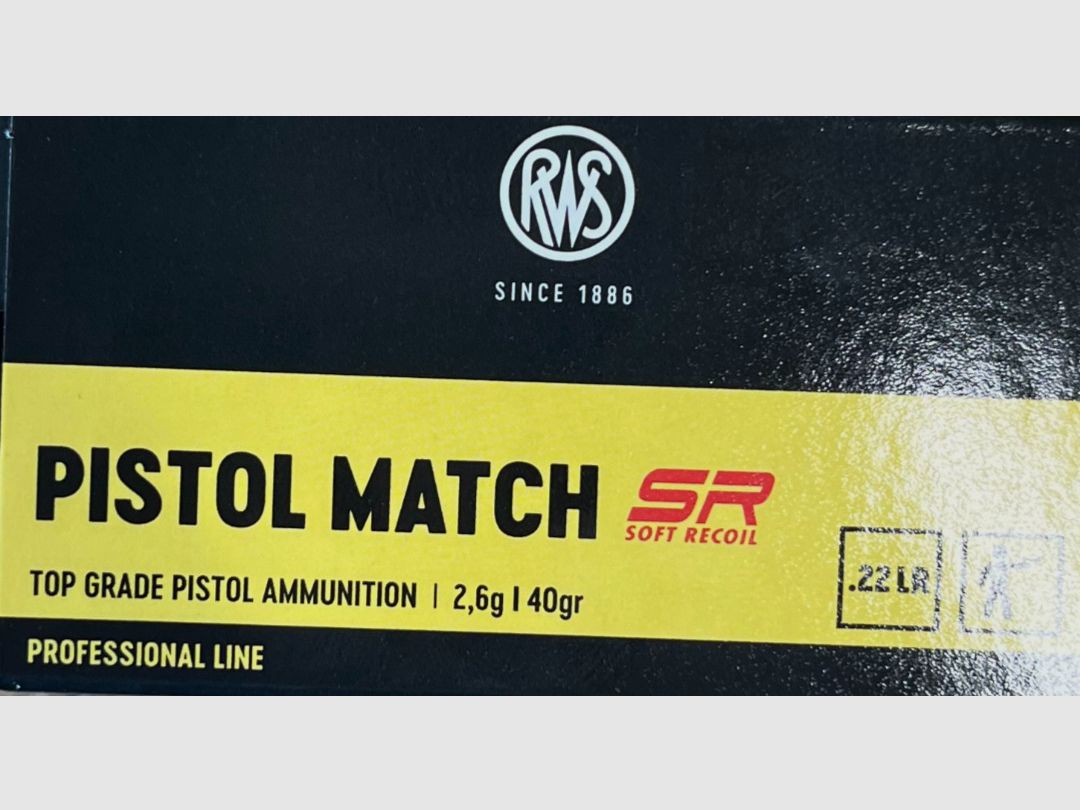 RWS .22lr Pistol Match SR 40grs - 500 rounds