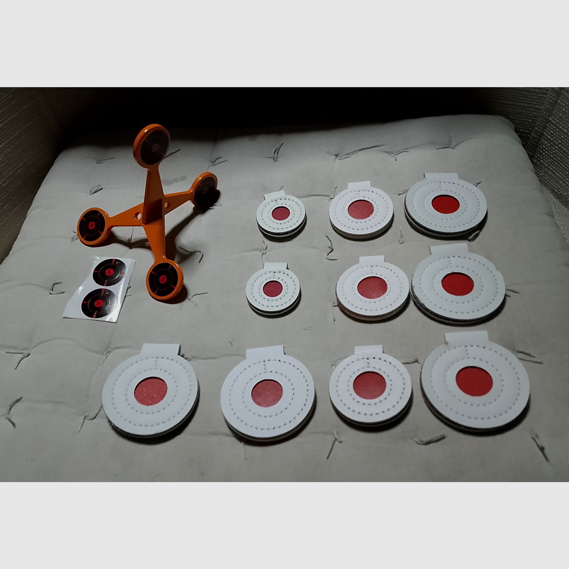 Zielscheiben Target Plinking Metall Aufkleber Aufsteller klappbar Aufhänger 4 Sets zur Wahl verschiedene Ziele Airsoft Softair Luftgewehr 