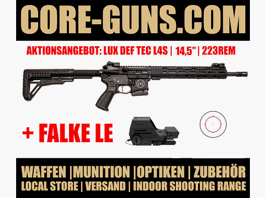Lux Def Tec LDT L4 AR15 Selbstladebüchse 14,5" Kaliber 223Rem AKTION inkl. Falke LE - sofort verfügbar