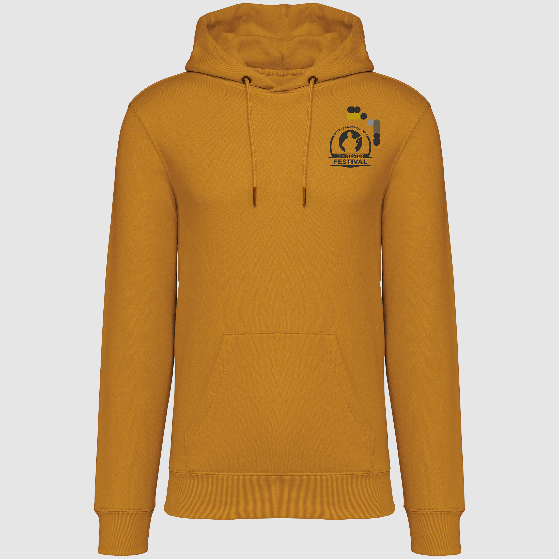 Geartester Festival Bio Hoodie, kleines Logo