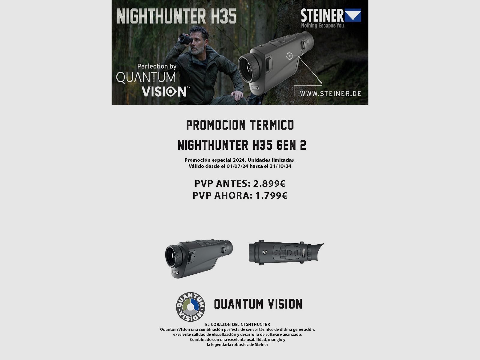 Monocular térmicos STEINER NIGHTHUNTER H35 GEN 2, imagen 7 de 7