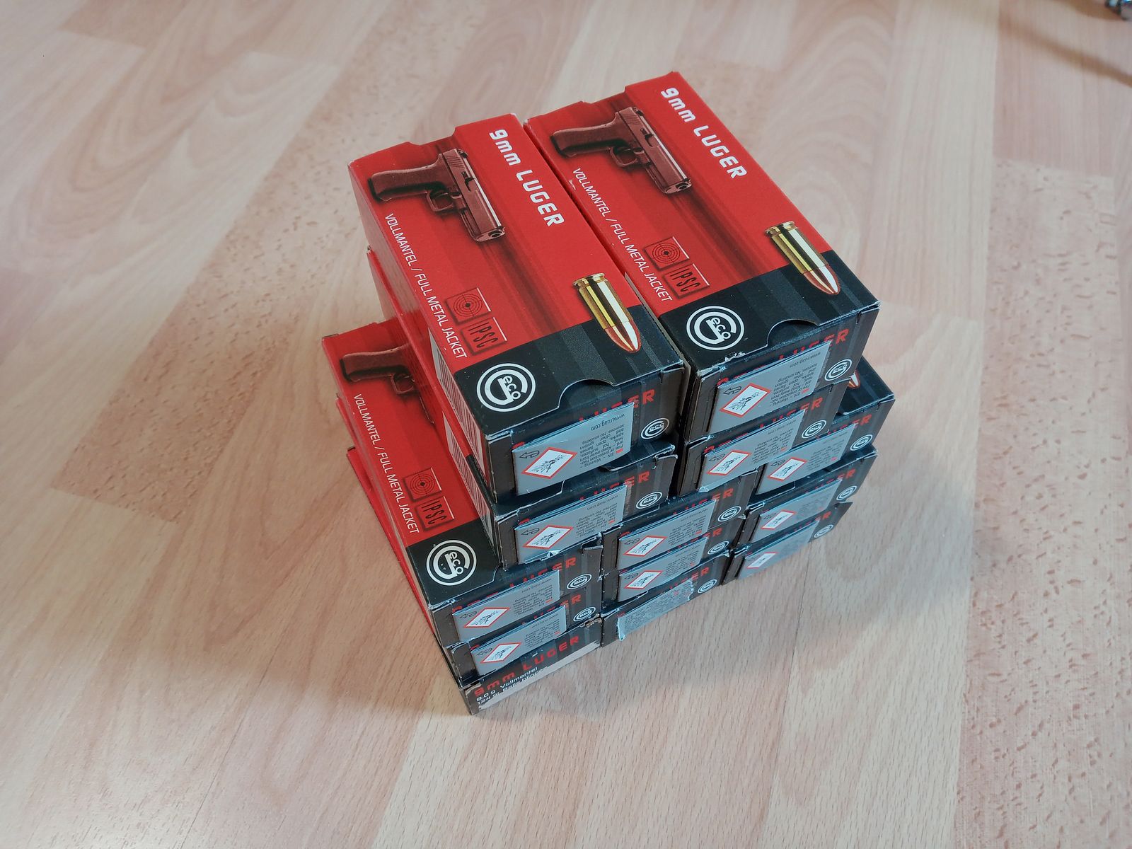 Geco 9mm Luger FMJ Munition 124gr (8,0g) 13 Packungen