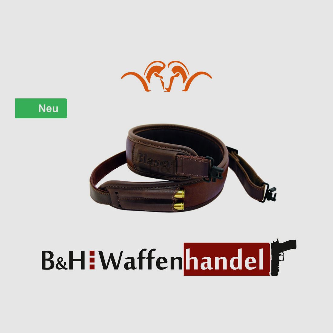 Blaser Gewehrriemen - Leder - Neopren - braun (dunkel)