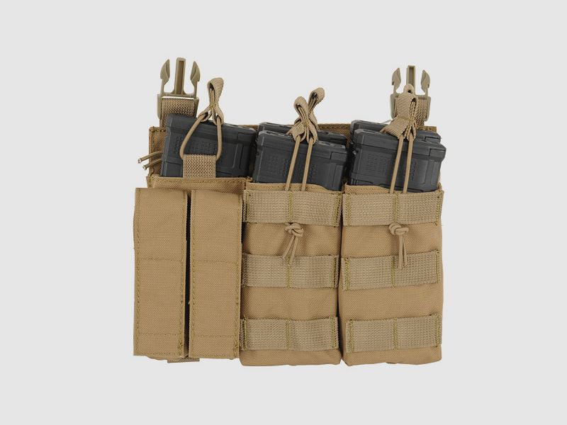 Buckle Up Triple 5.56/Pistol Pouch Panel - Coyote