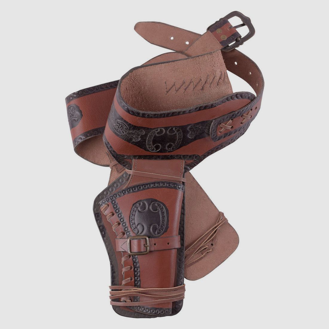 Western revolver belt with two holsters