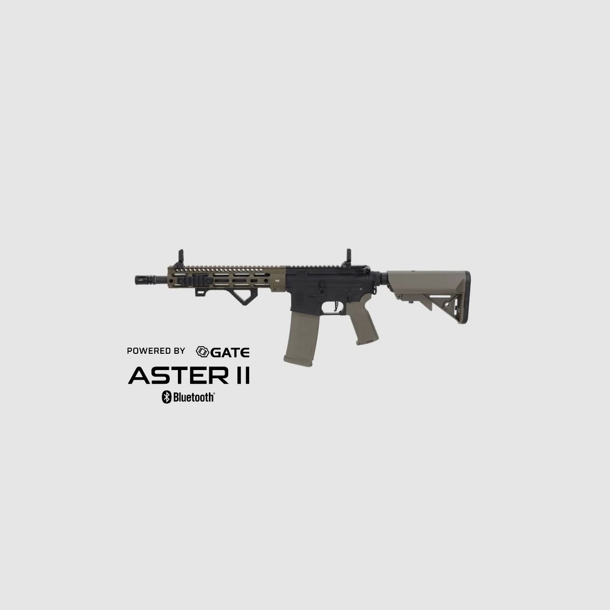 SA M4 Carbine M-LOK (SA-P20 PRIME™ Aster II ETU BLDC™) Rifle Airsoft Libre a partir de 18 - Negro/Oliva -F-