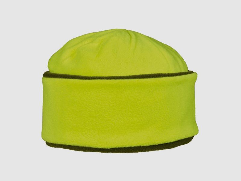 Cappello in pile reversibile neon - giallo/oliva in taglia unica