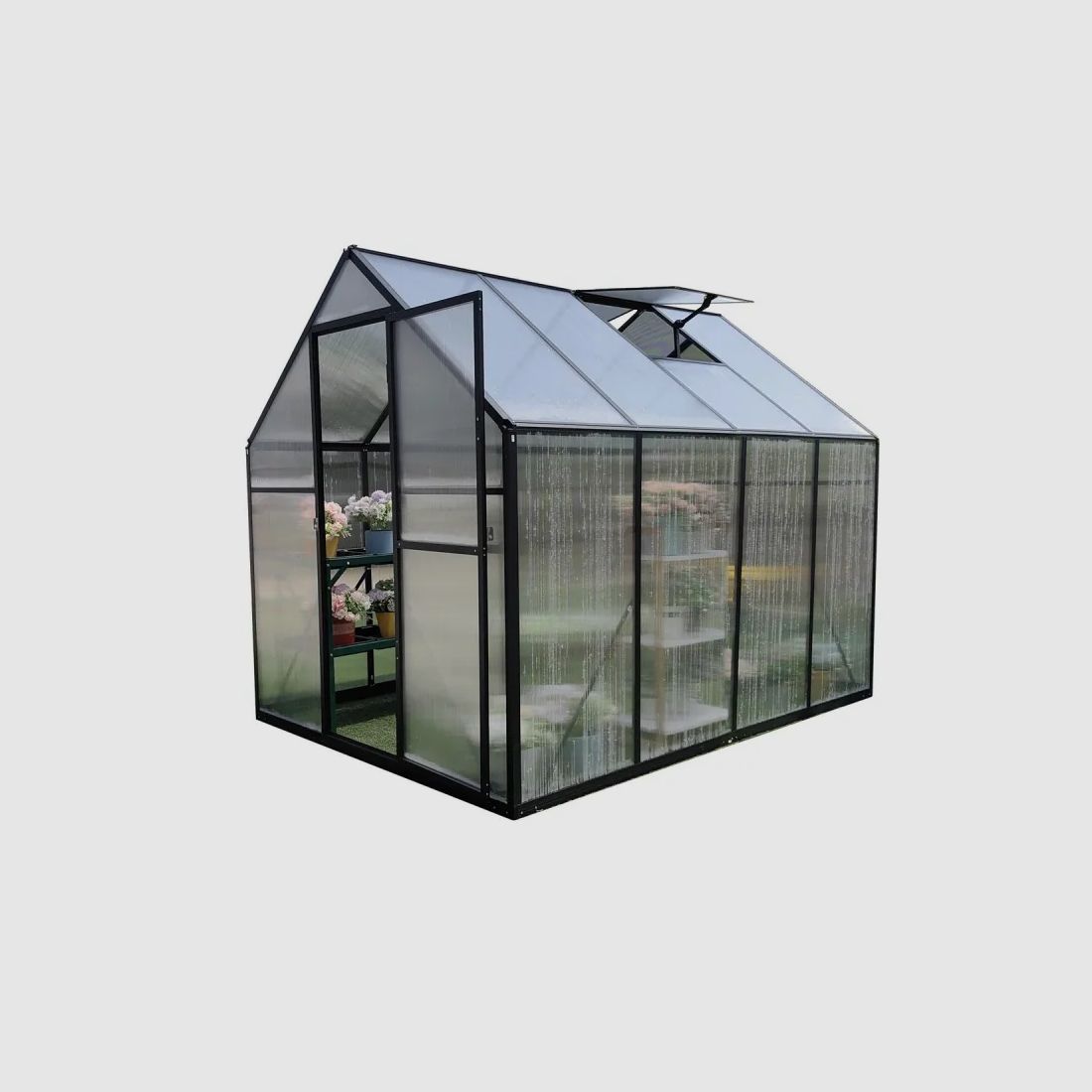Garden greenhouse in aluminum and polycarbonate 4.16 m² - 235x177x192 cm, image 4 of 7
