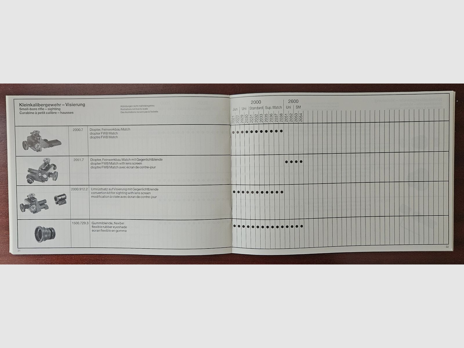 Catalogo accessori originale delle pistole ad aria compressa e carabine Feinwerkbau, immagine 2 di 2