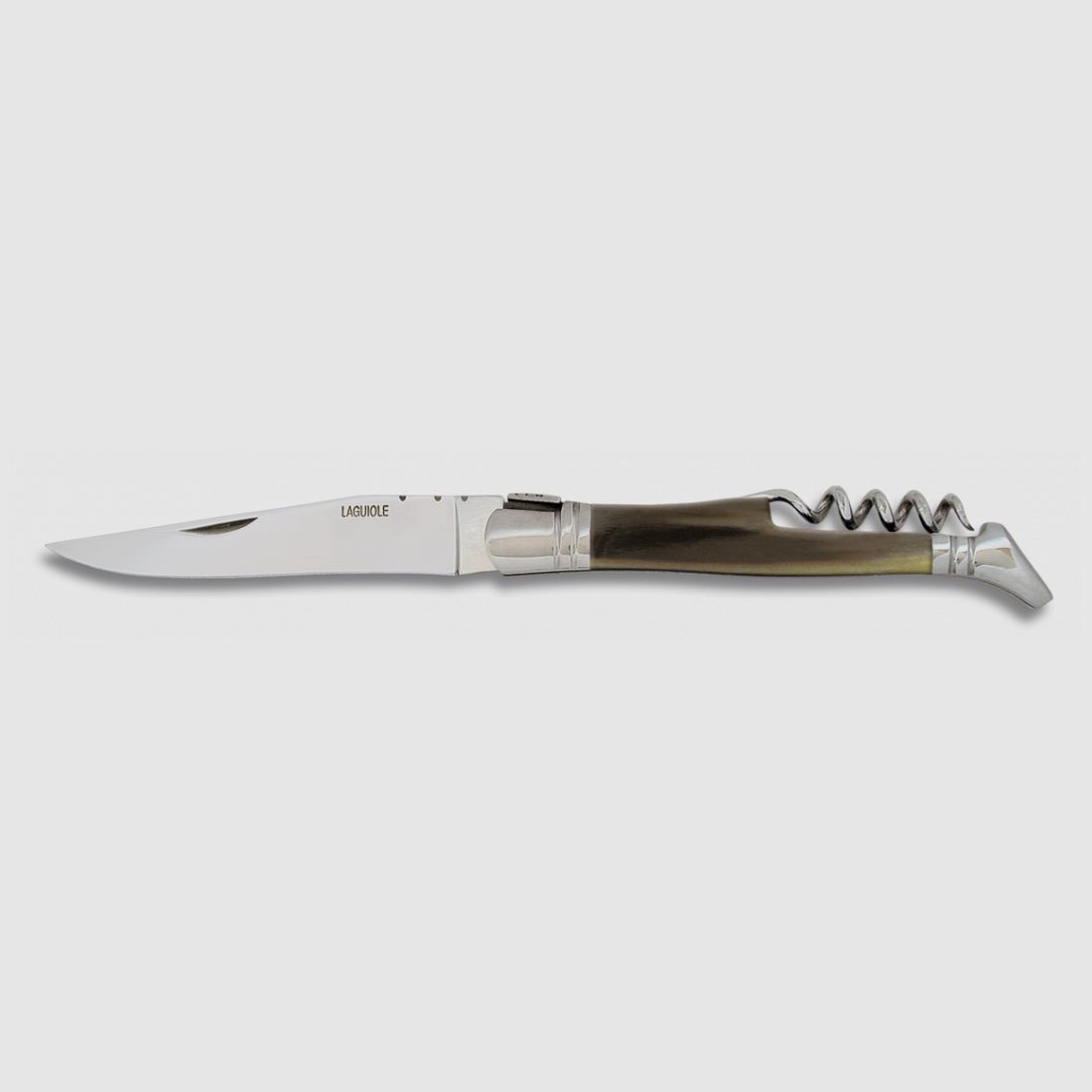 Laguiole Tradition Taschenmesser aus echtem Horn Klinge 9,5 cm mit Korkenzieher