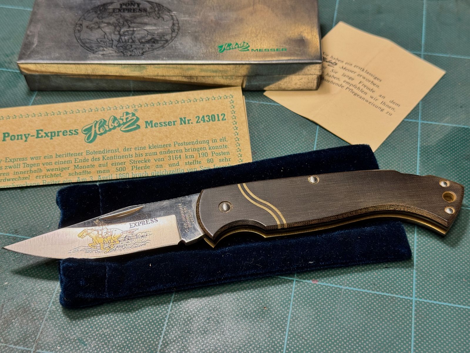 Herbertz collector's knife "The Pony Express" No. 243012 – complete set OVP & certificate