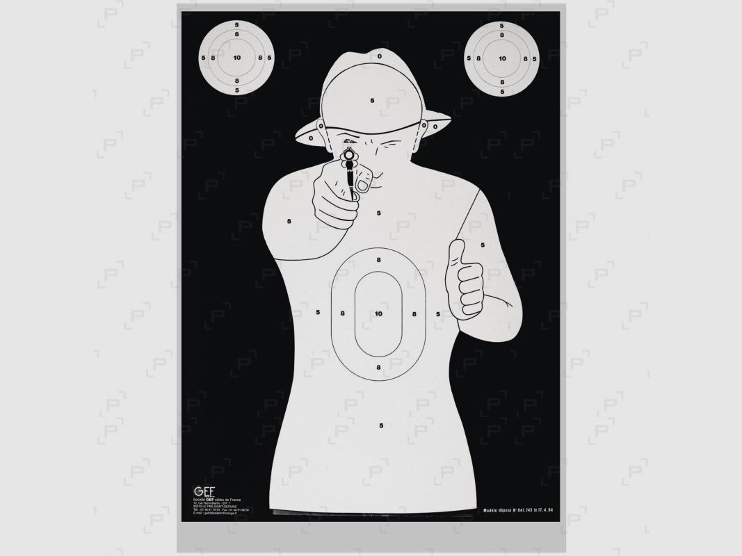 Cibles de tir GEF RSN silhouette 51 x 72 cm