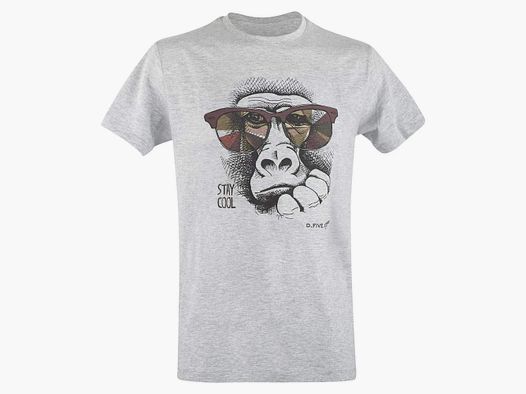 Defcon 5 Defcon 5 T-Shirt Monkey with Glasses heather grey