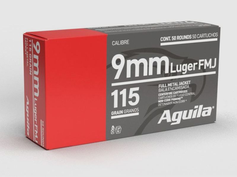 Aguila 9 mm Luger FMJ 7,45g/115gr - 50 Patronen