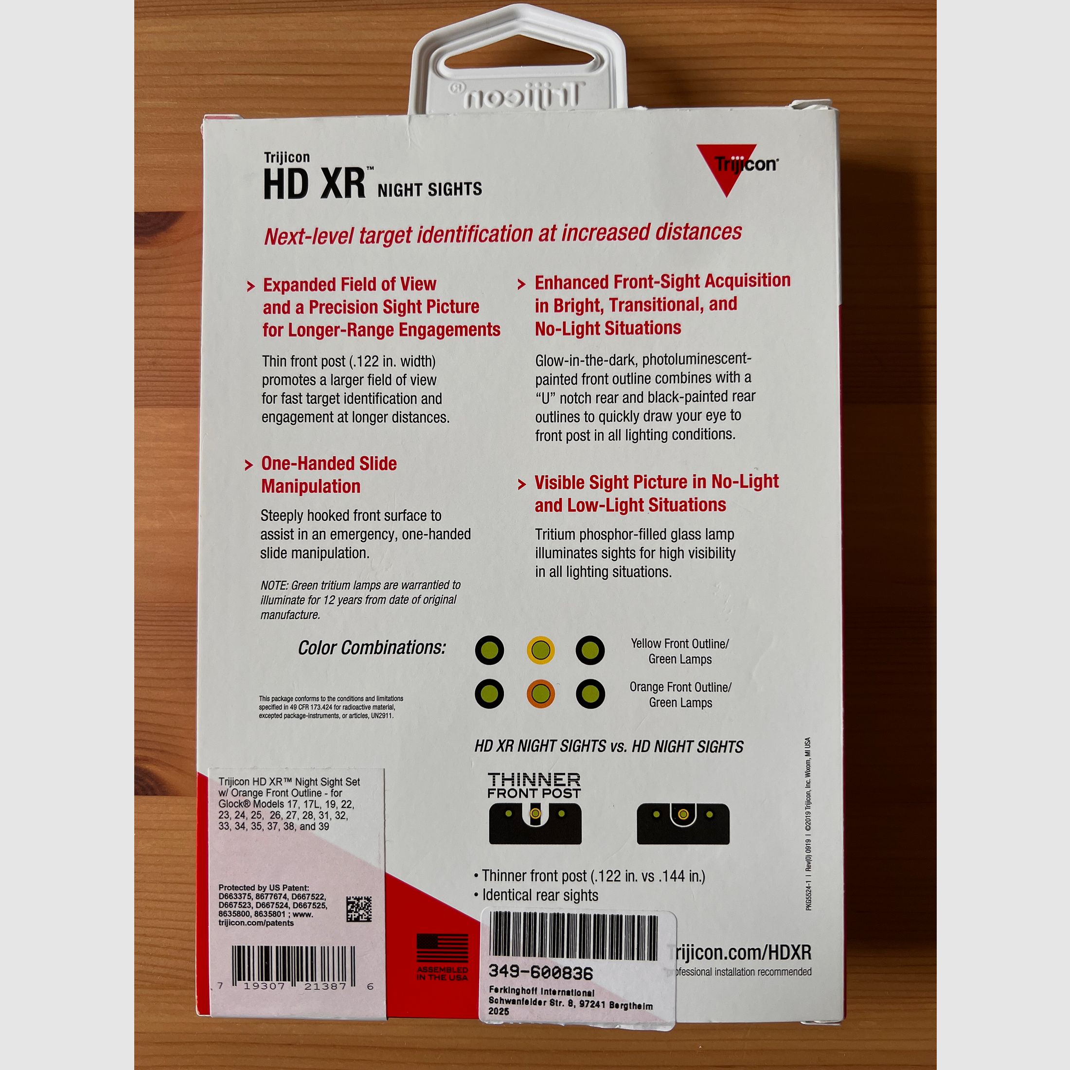 N-Visierung Trijicon HD XR Orange für Glock 17-39/45