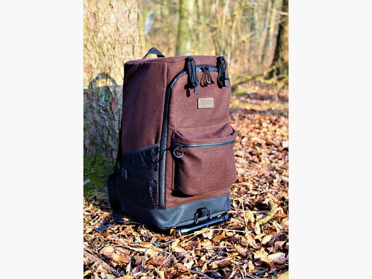 MJOELNER HUNTING Rucksackstuhl Björn Braun mit Metallrahmen