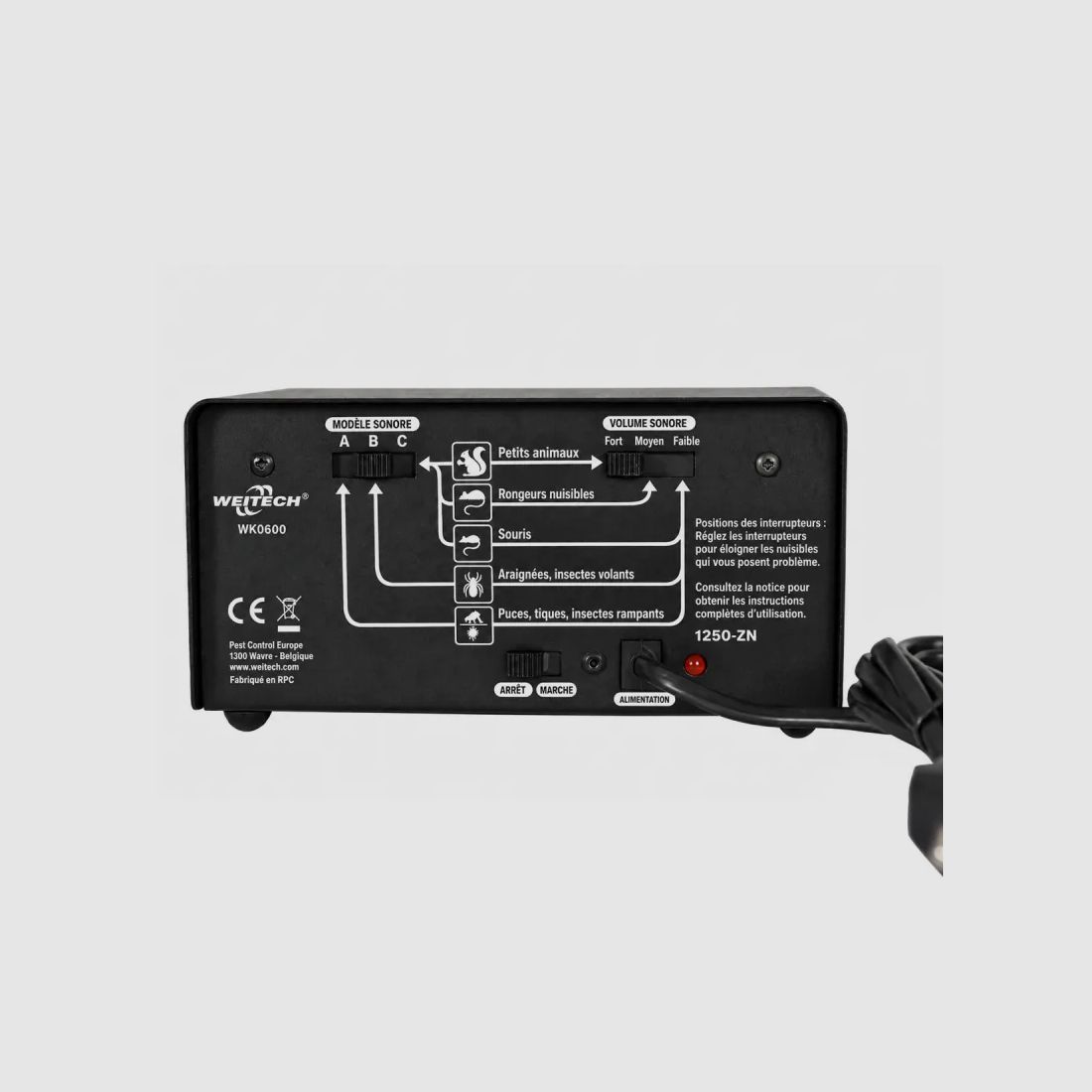Répulsif ultrason intérieur Weitech WK0600, jusqu’à 325 m², image 7 sur 11