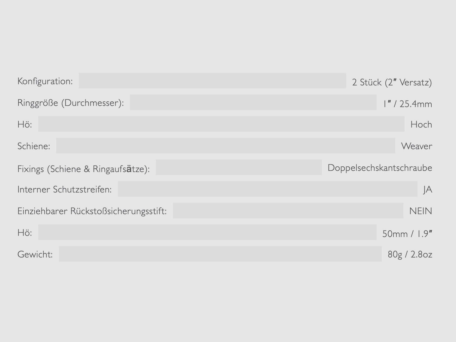 HAWKE 22125 ring mount 25.4 mm Weaver high 2 inch offset size
