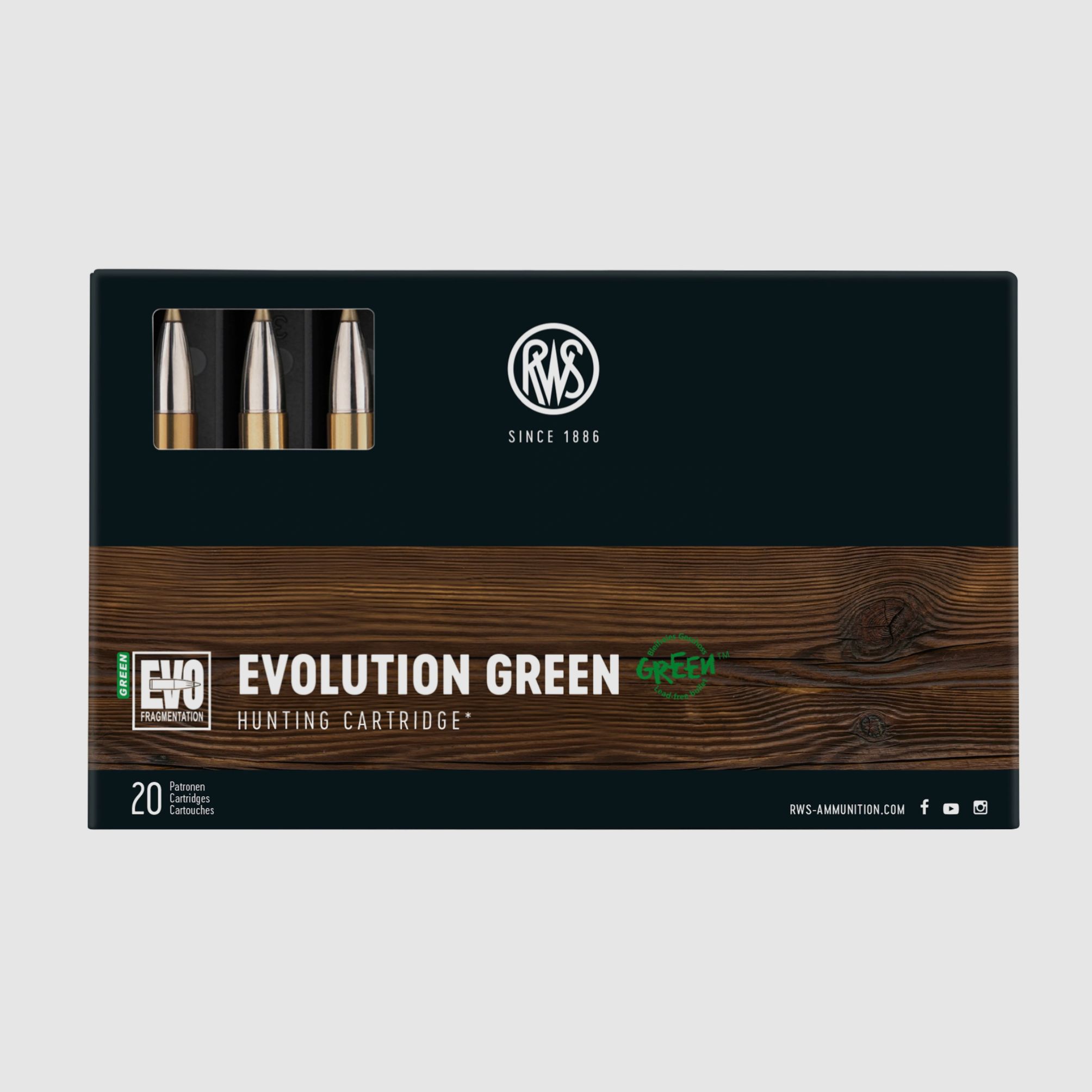 RWS 2408642 Büchsenpatronen .30-06 Evo Green 9,0g 139grs.